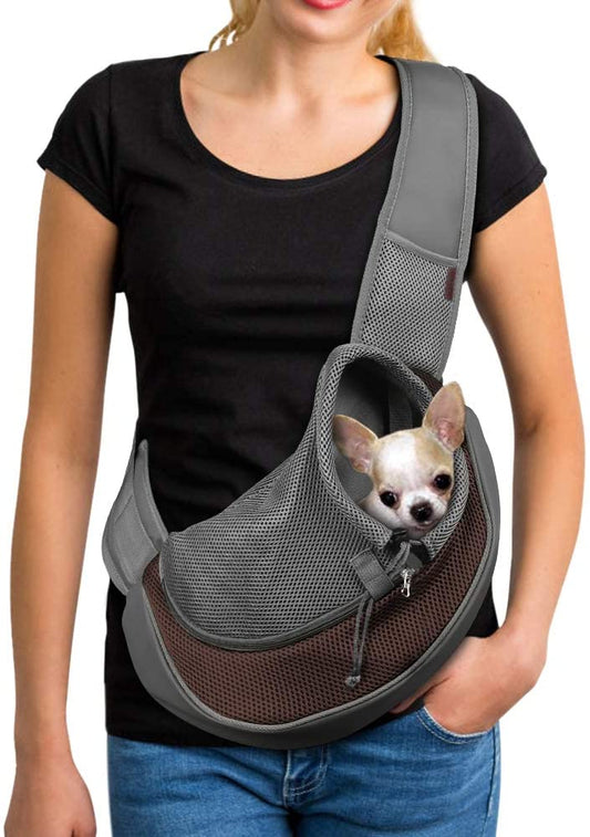 Pet  Sling Carrier,15 x 3.9 x 7.8 inches,Brown reflective,