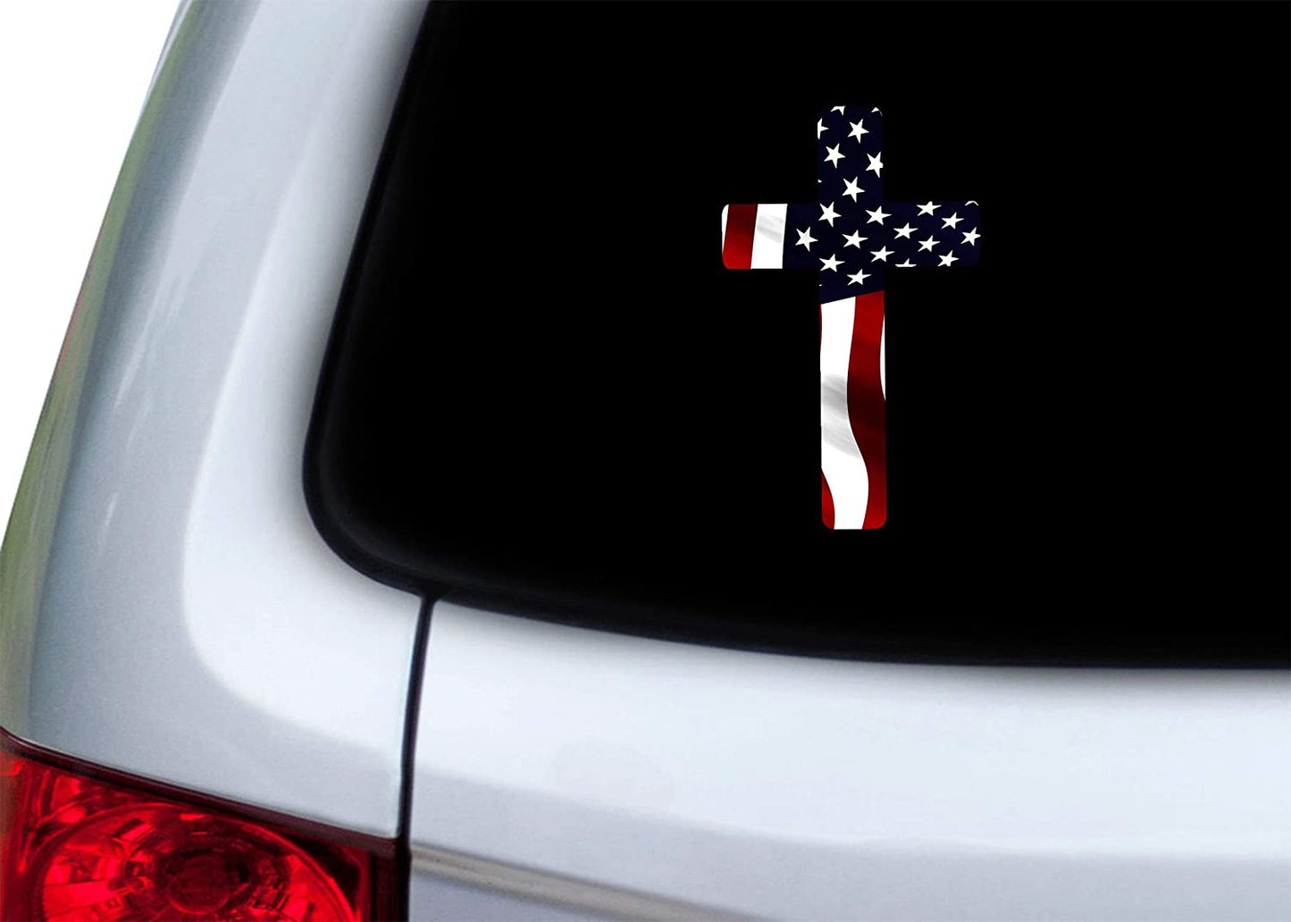 Cross Decals With American Flag (4 Pack)