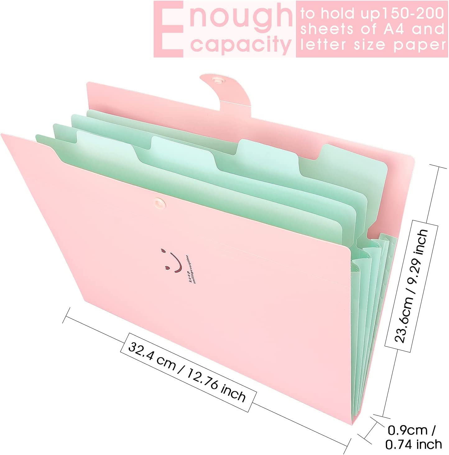 Expandable File Folders, Letter / A4 Size, Pack of 2.