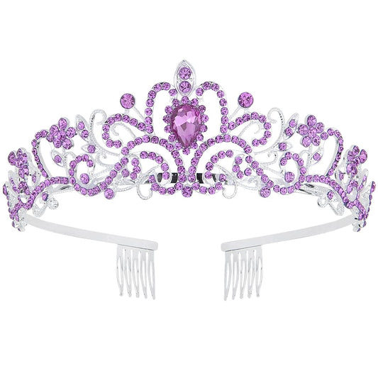 Purple Crystal Tiara, Color: 06-Purple