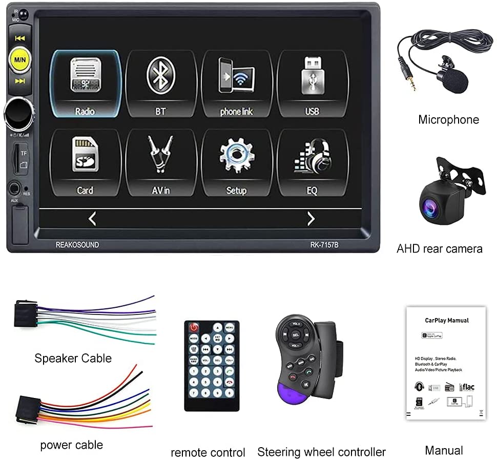 7 inch car stereo. With touch screen and bluetooth.