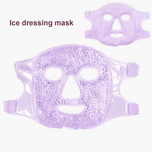 Reusable face gel mask, with compression beads, color: purple