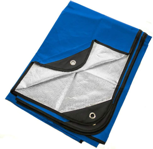 Thermal Survival Blanket, Reflective, 60" x 82" (Blue)