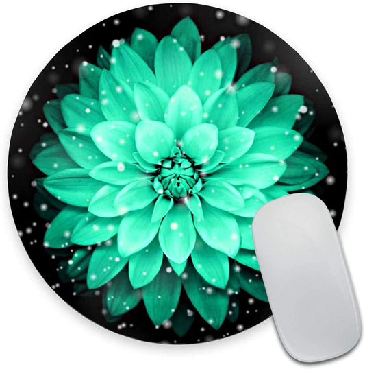 Round Mouse Pad, Color Watercolor Flower