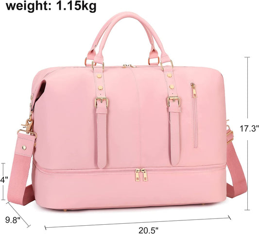 Handbag with shoe compartment, Pink