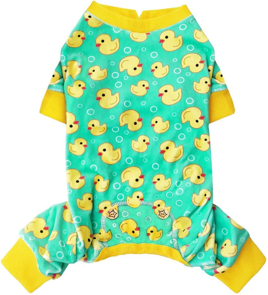 Yellow Duck Dog Pajamas Soft Material