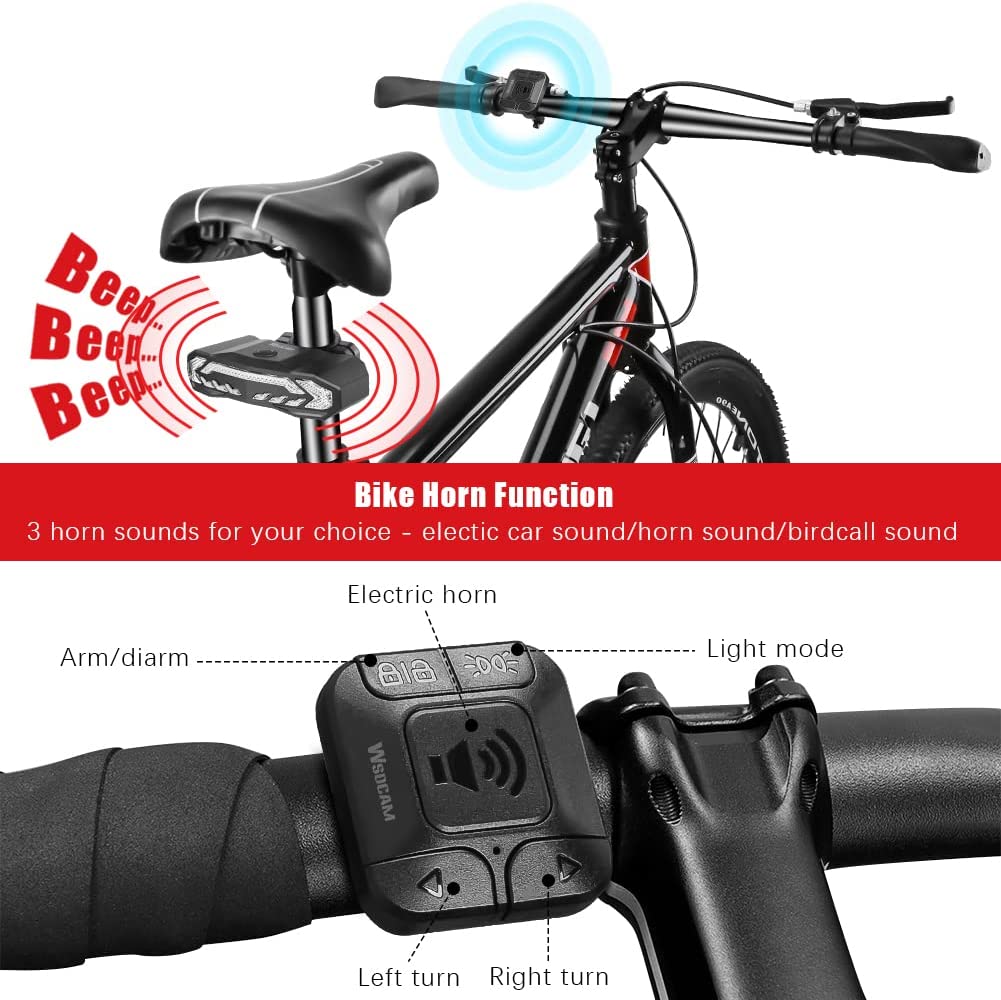 Smart Bike Tail Light, Color:Black, ‎5.43 x 3.46 x 2.64 inches