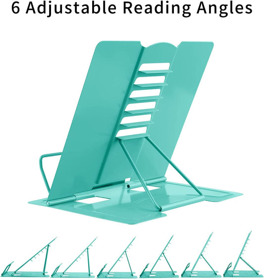 Adjustable Metal Reading Stand, (Light Green)