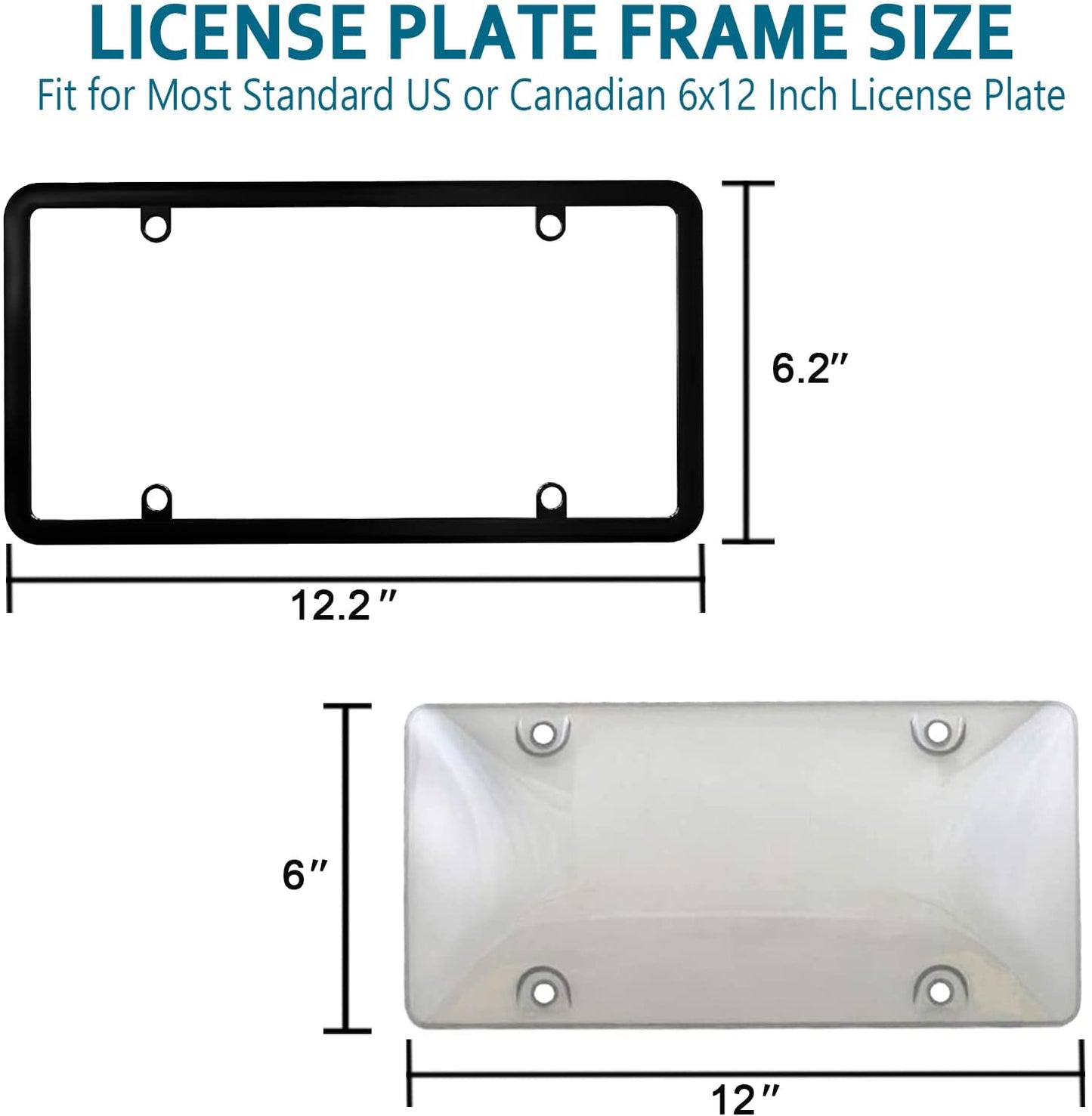 2-Pack Smoked Car License Plate Covers (Gray)