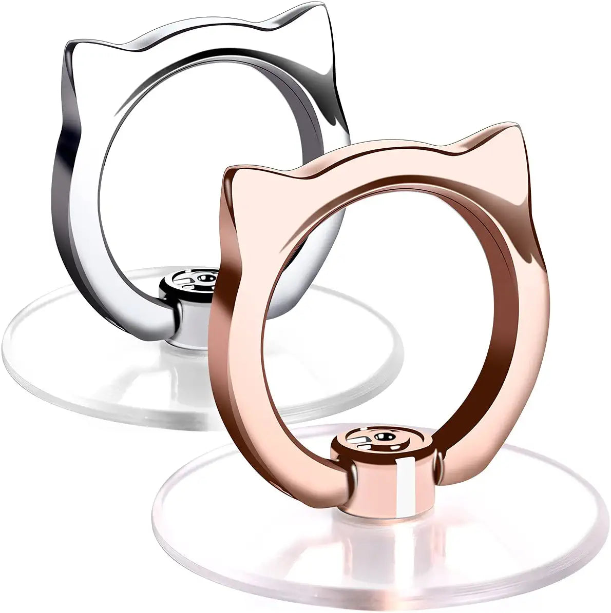 Phone Ring Holder (Style: Cat), Silver and Rose Gold