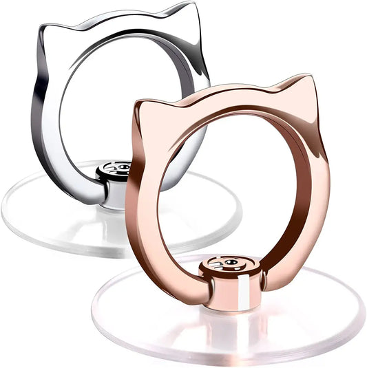 Phone Ring Holder (Style: Cat), Silver and Rose Gold