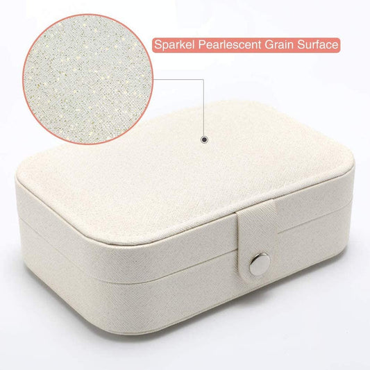 Travel Jewelry Box, Color: White, ‎6.4 x 4.4 x 2.1 inches