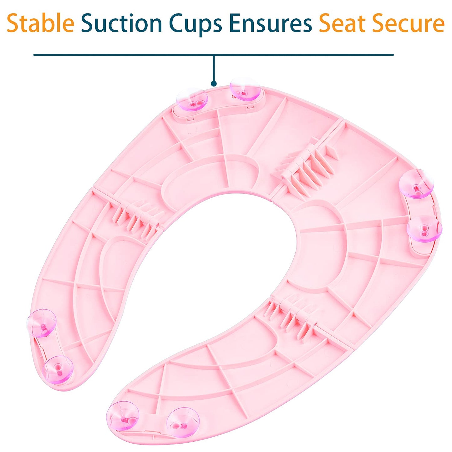 Round and oval folding toilet seat for babies, Colour: Pink