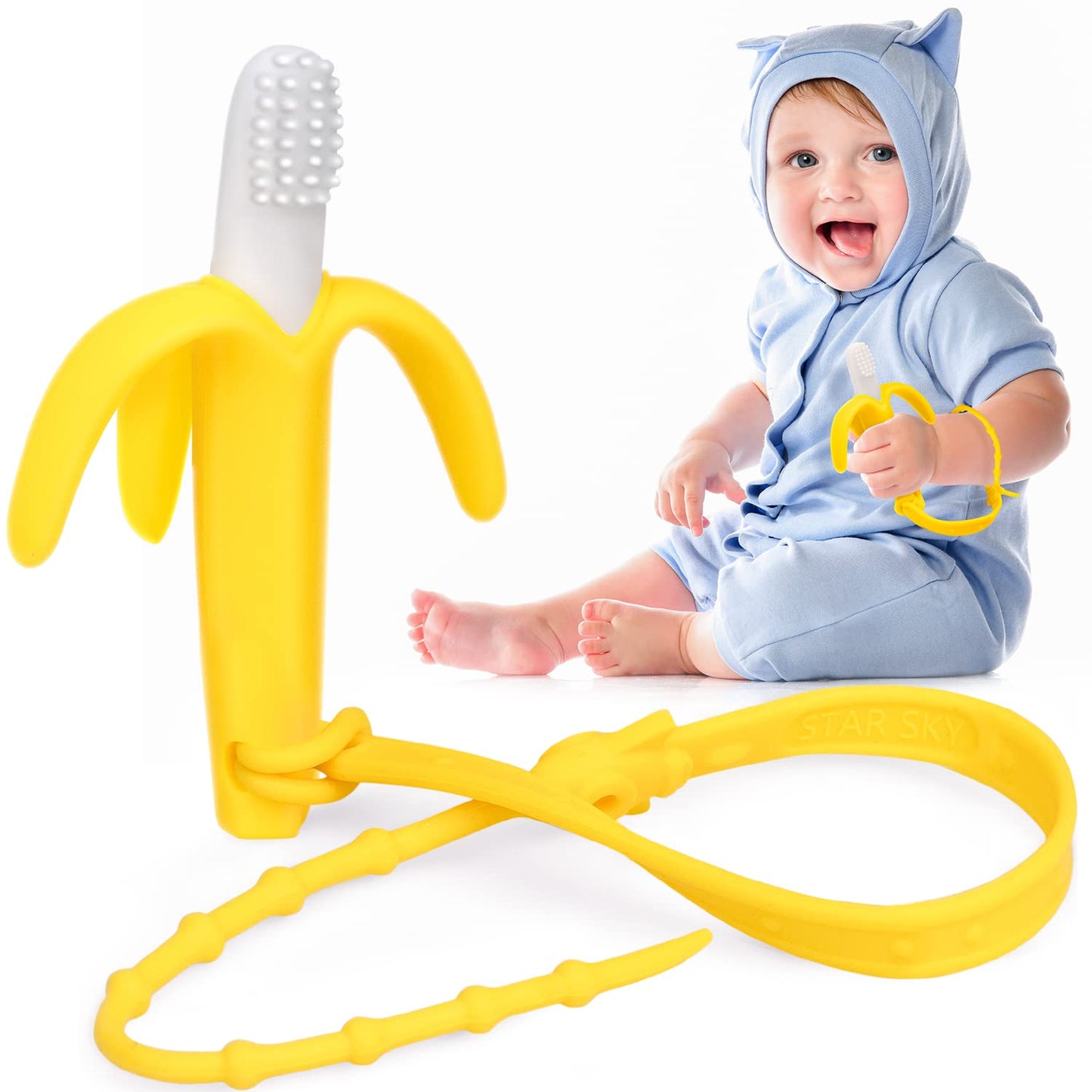 Toys Banana Teether, For Baby, Color Yellow-BA