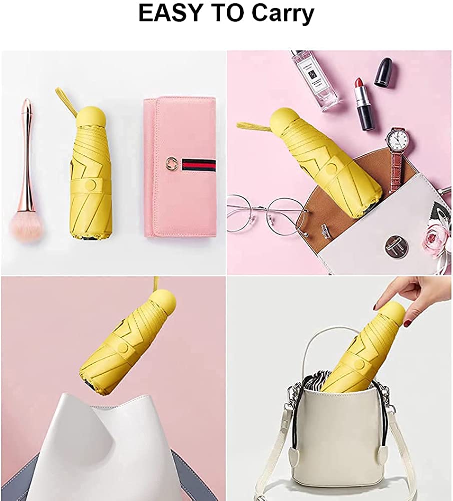 Compact travel umbrella, Colour: yellow