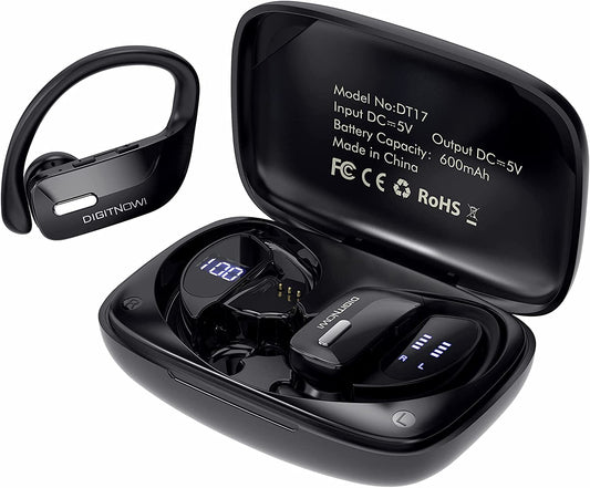 Wireless headphones with LED display, color: Black