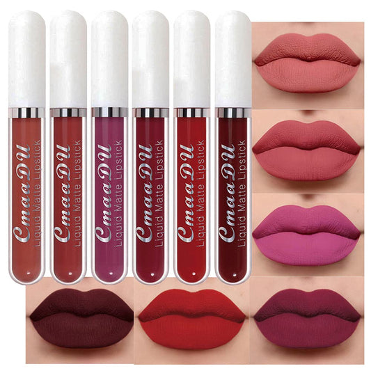 6 Pcs Long Lasting Matte Liquid Lipstick, A-Set 03