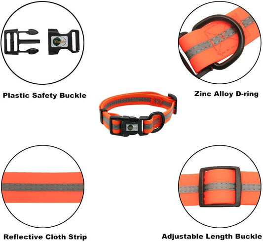 Durable Anti-odor Waterproof Pet Collar, size s, Orange