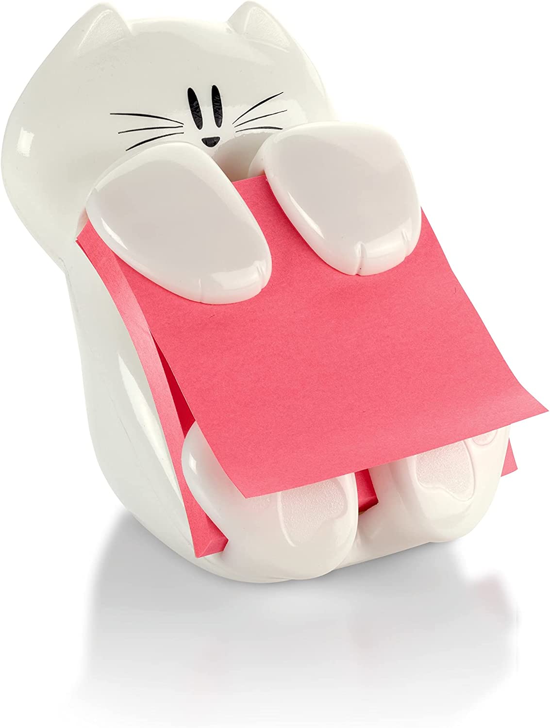 Cat Pop-up Note Dispenser, 3 x 3 Inches, color: white