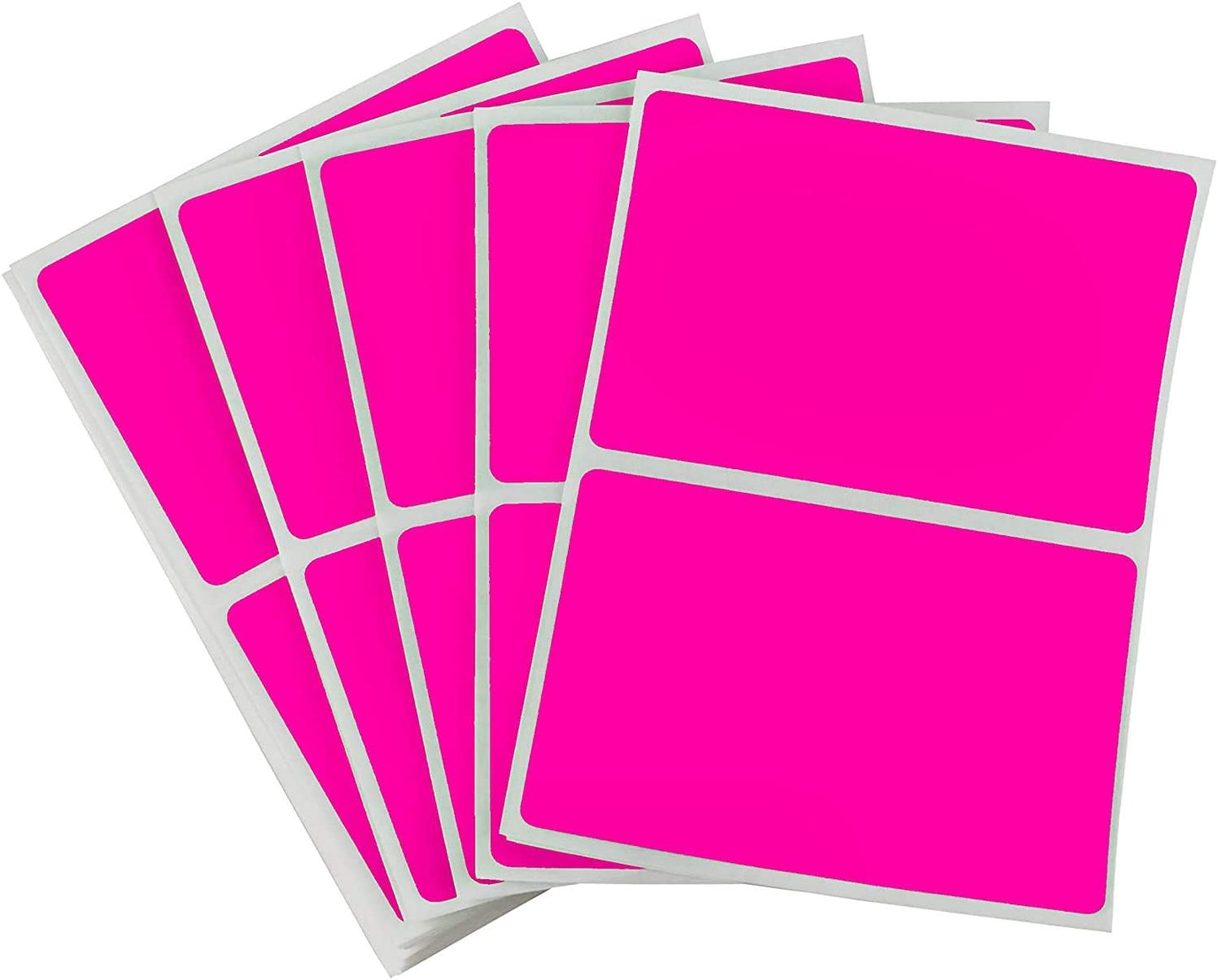 50-Pack 2" x 3" Inventory Labels, Color (Fluorescent Pink)