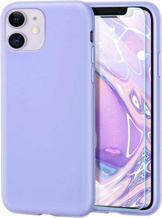 Case with screen protector, light purple