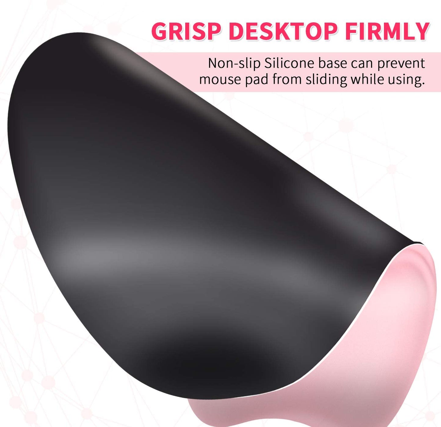 Mouse pad with gel wrist rest - pink