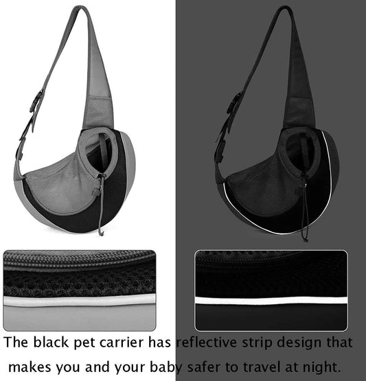 Pet Breathable Mesh Bag Carrier,black reflective