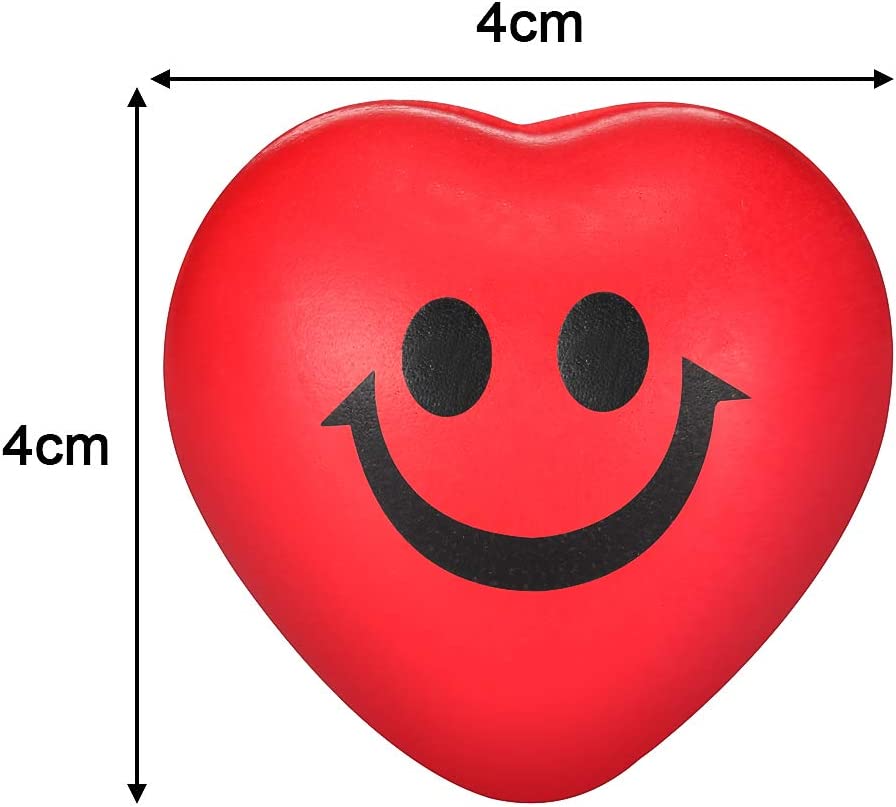 30 balls with funny face and heart smile, Colour: RED