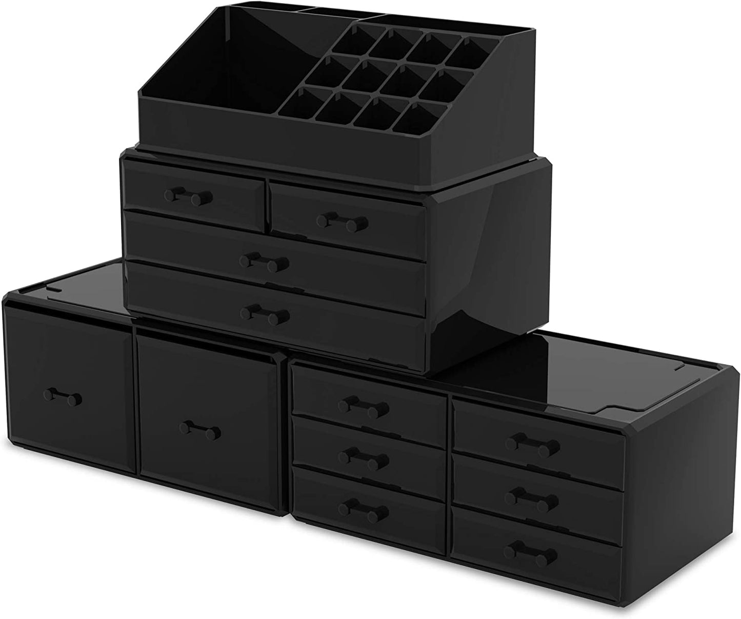 12 Drawer Makeup Cosmetic Organizer (Black)