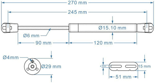 2pcs 18lb /80N Hydraulic Gas Strut Lift Support