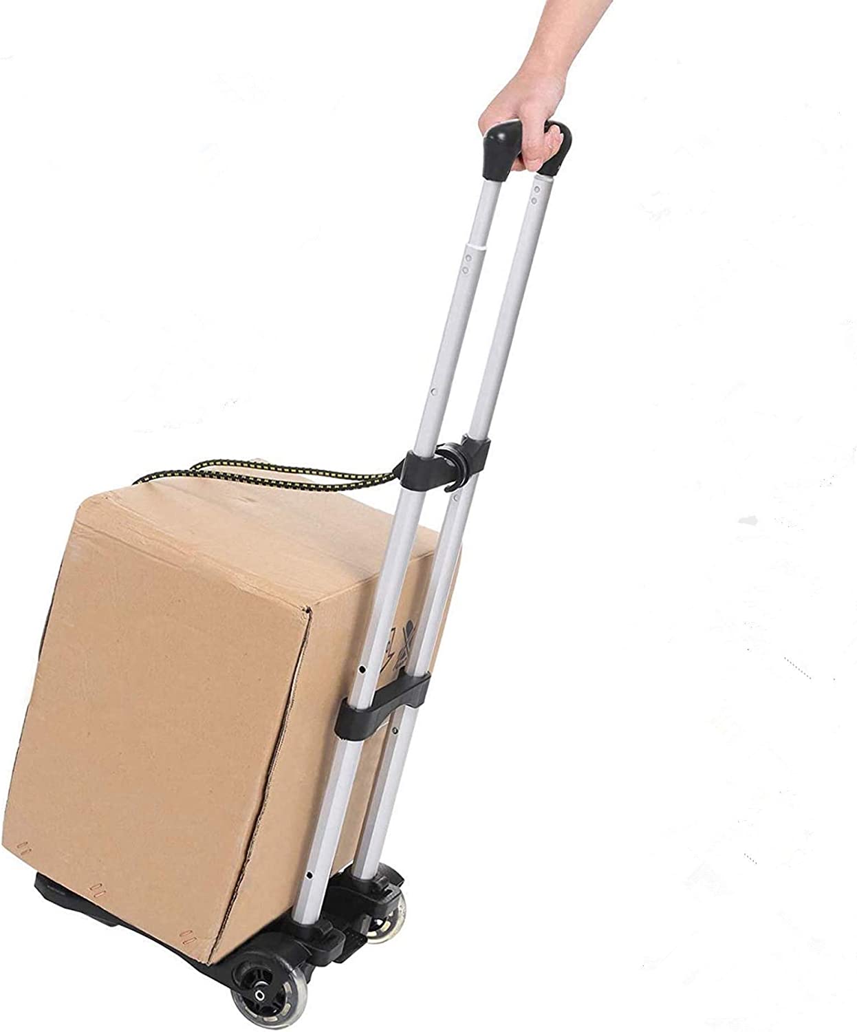 Aluminum Folding Luggage Cart, 80lbs (Color: Black)