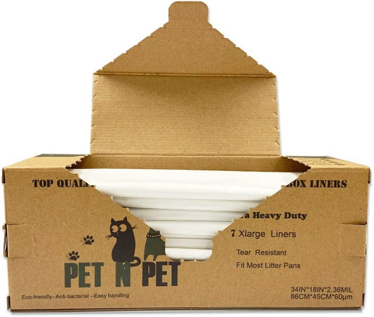 Pet Litter Box Liners, Cord, Jumbo Liners 7 Liners