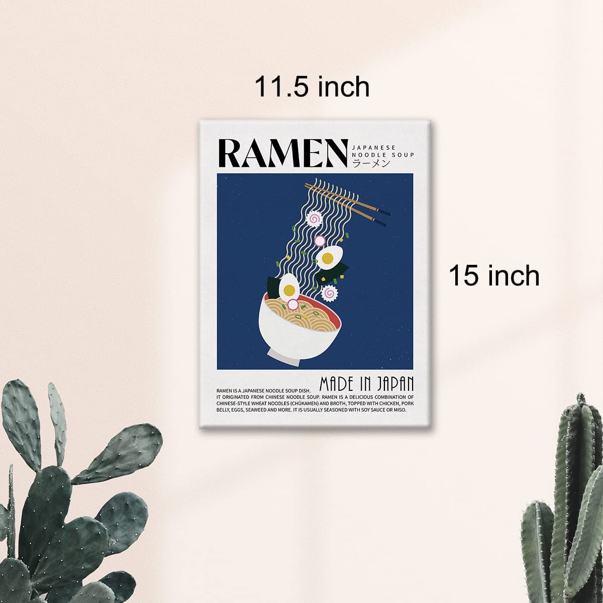 Retro Style (Ramen) Framed Wall Decor Canvas