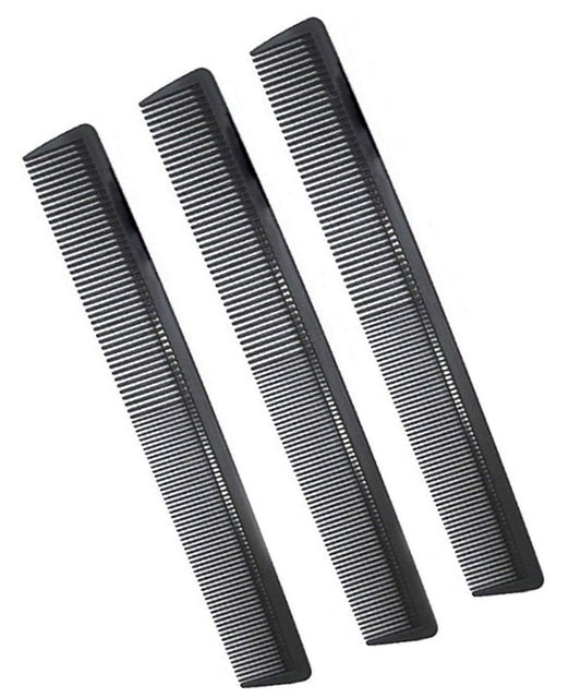 3 pack thin tooth combs for hair detangling - (Black 9)