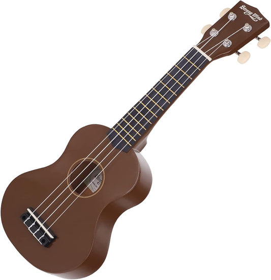 21" Basswood Soprano Ukulele with Gig Bag, Brown