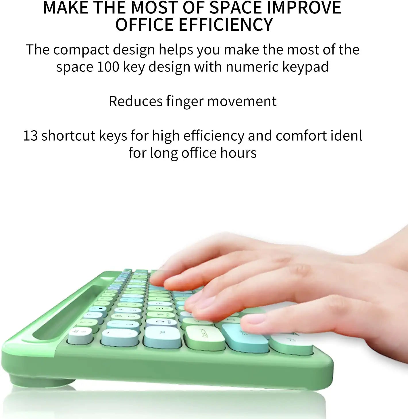 Wireless Keyboard and Mouse Combo, Color: Green Colorful