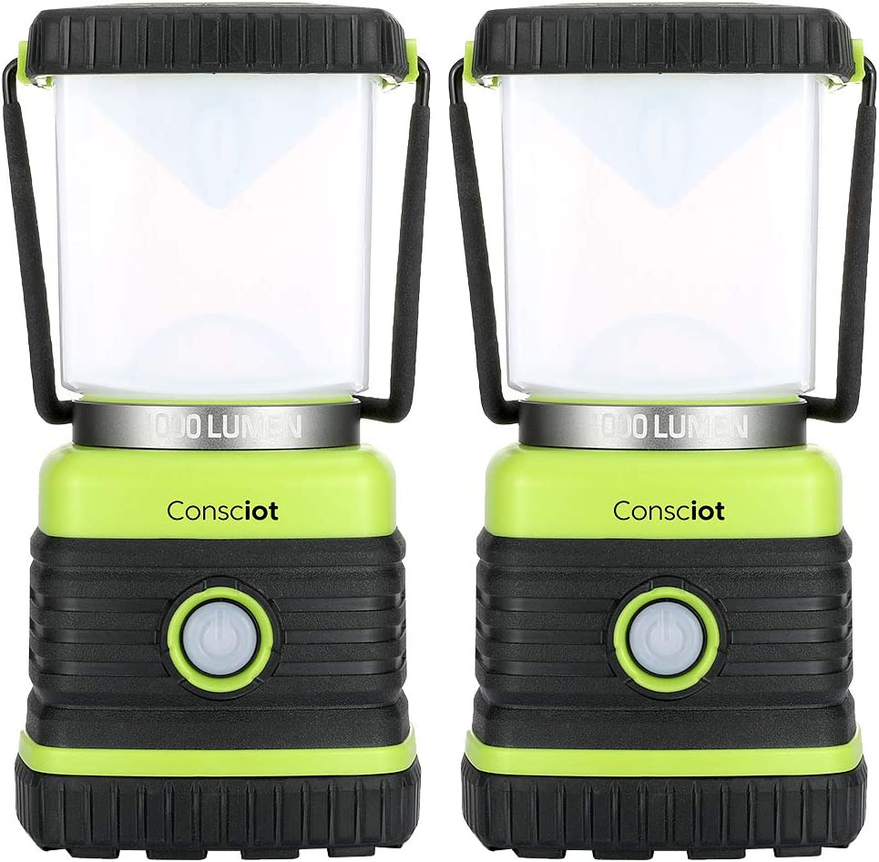 2-Pack Ultra Bright 1000LM LED Camping Lantern (Bright Green)