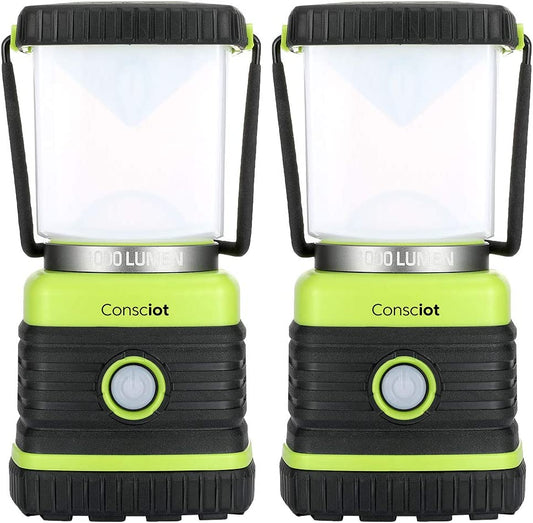 2-Pack Ultra Bright 1000LM LED Camping Lantern (Bright Green)