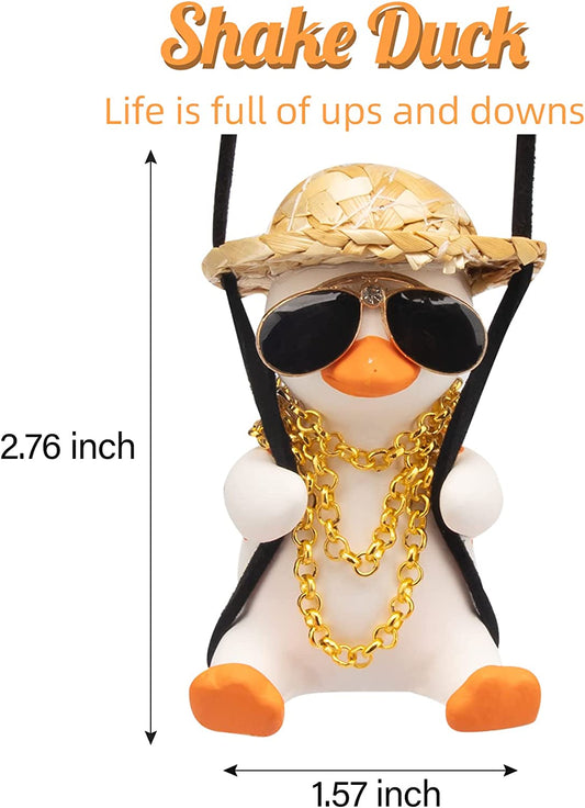 Pendant Cute Duck  For Car Decoration, (S-sunglasses&necklace)