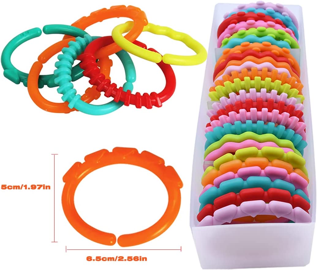 Pack of 24 baby toy rings.