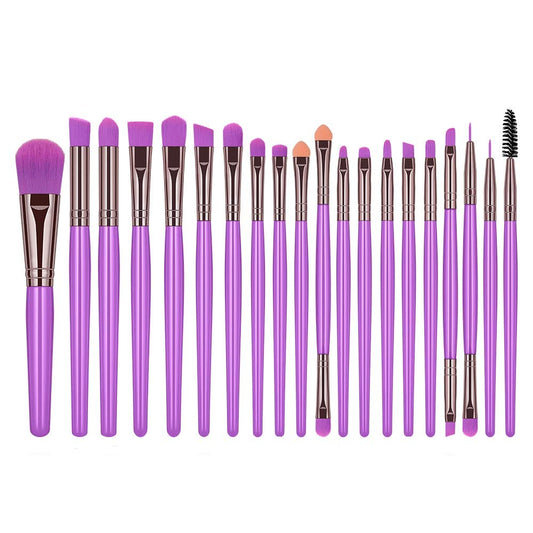 20 Pack Powder Makeup Brushes with Sponge, (Purple)