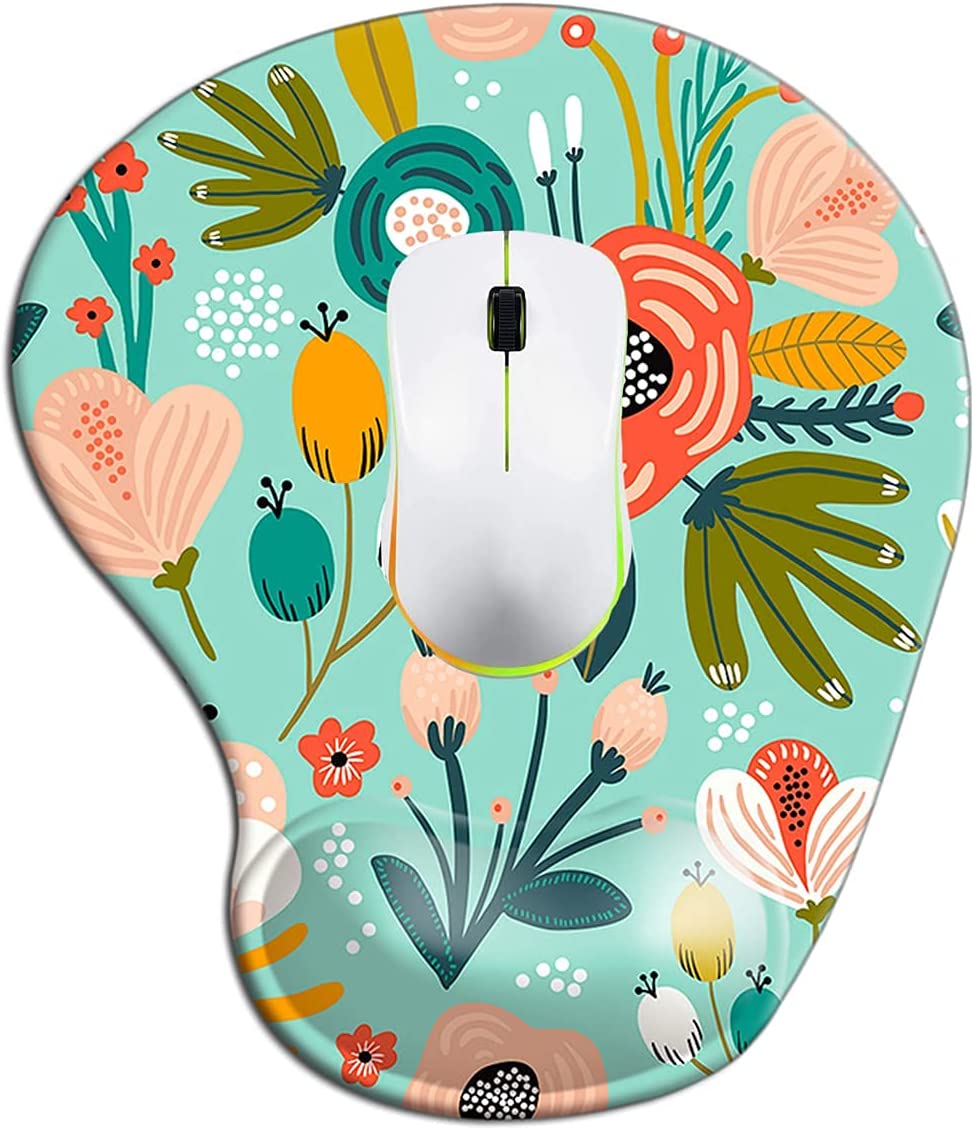 Wrist Support Mouse Pad (Colorful Flower-2)