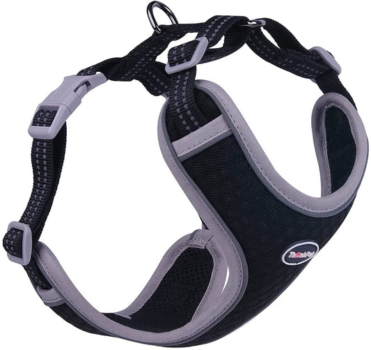 Reflective Pet Vent Harness - Color: Black (M)