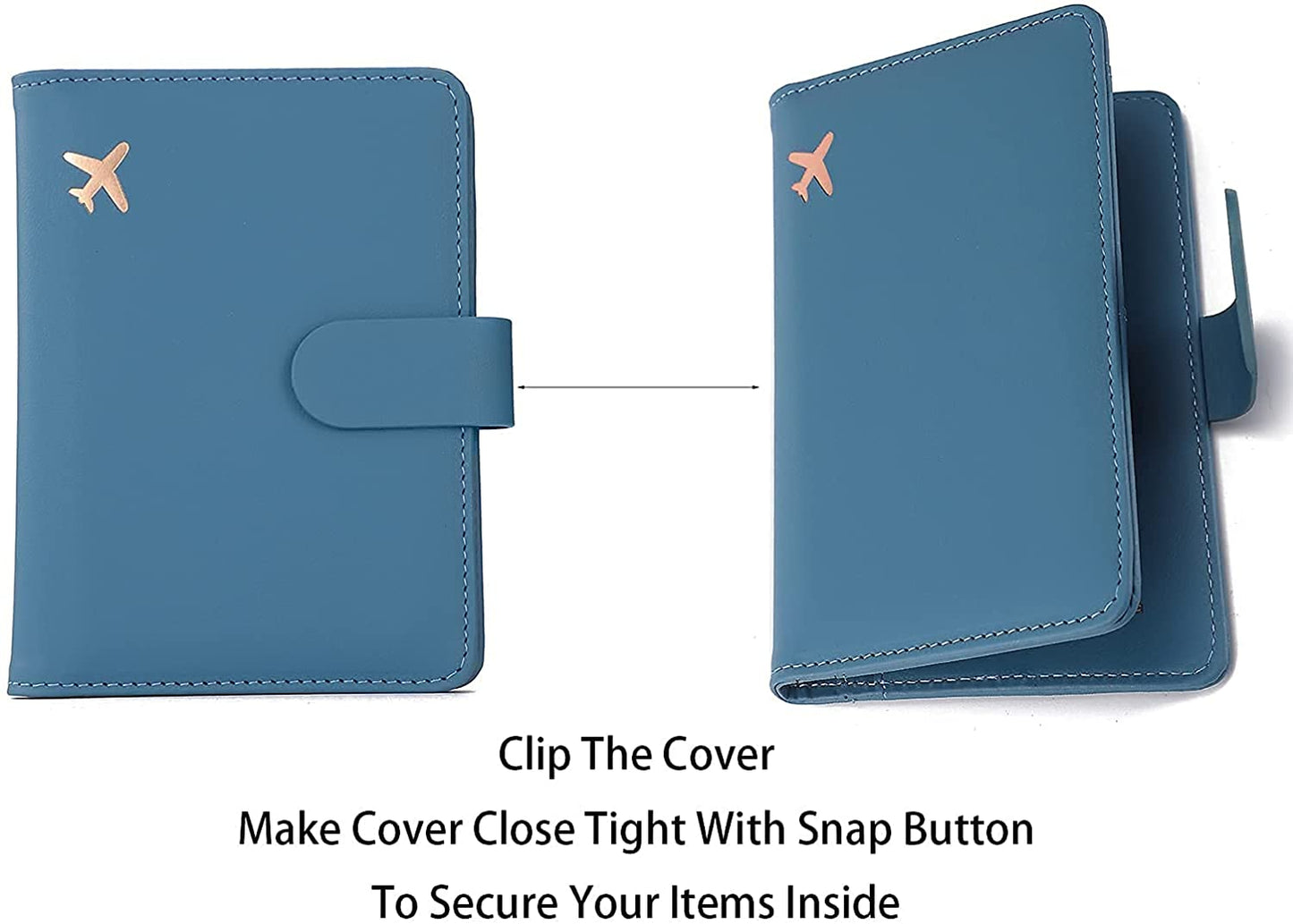 Passport cover with Card Slots for travel,  Denim blue