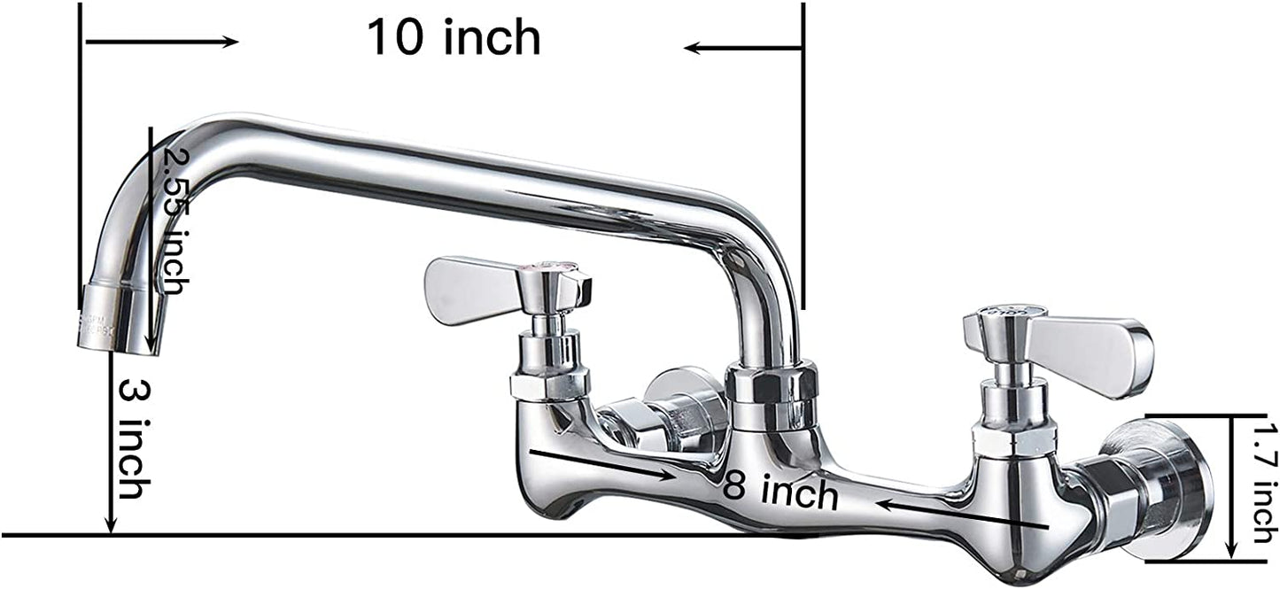 10 Inch Swivel Spout Kitchen Wall Mounted Faucet