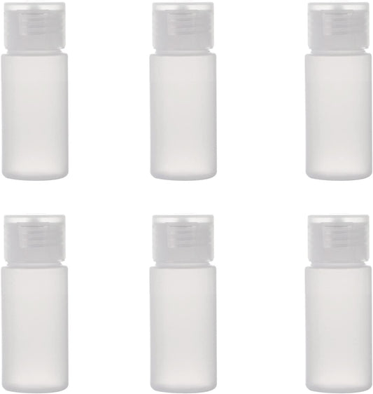 Empty Plastic Bottles, 1 oz (30 ml), 6-pack with Labels