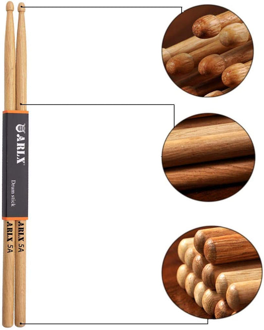 1 pair of 5A oak drumsticks with wooden tip