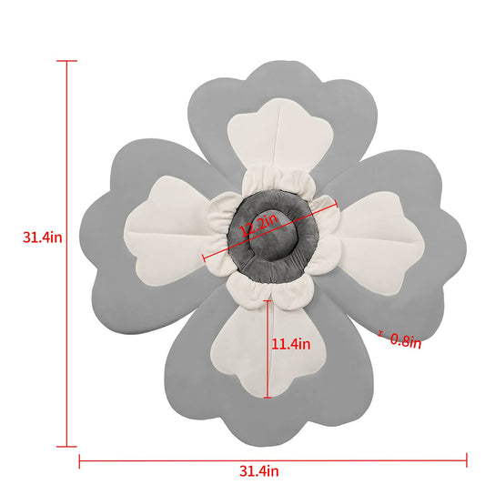 Flower cushion baby bath , 4 petals, colour: white and gray