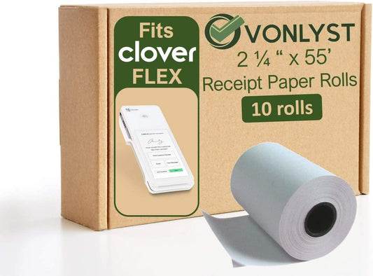 Clover Flex Thermal Receipt Paper Roll 2 1/4 x 55 (10 Rolls)