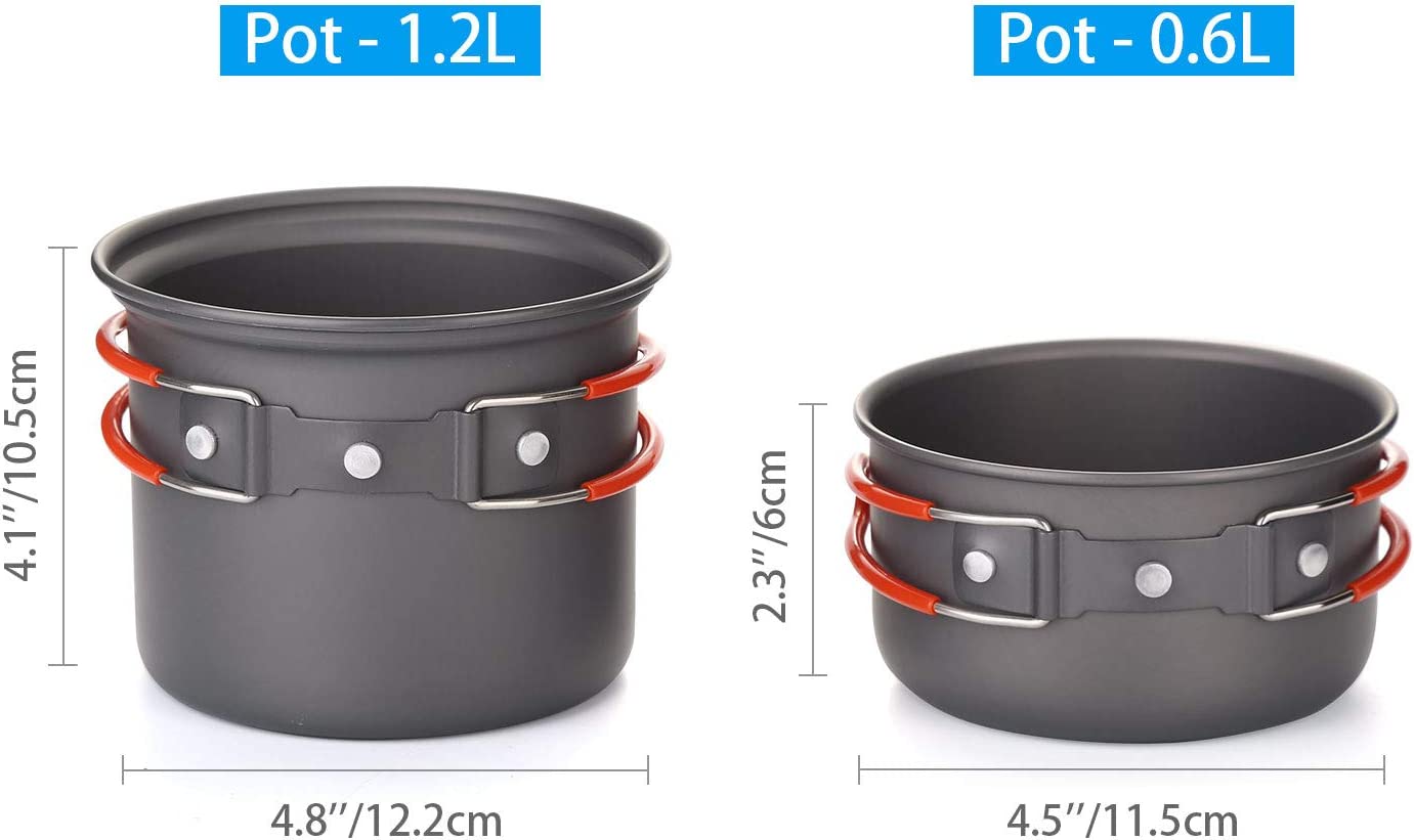 6-piece camping cookware set